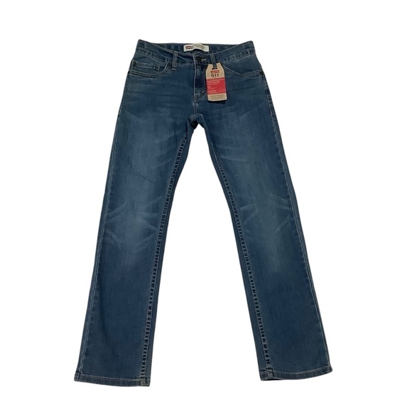Levi’s 511 Boys NWT Performance Slim Blue Jeans Size 12 26x26 - Picture 1 of 7